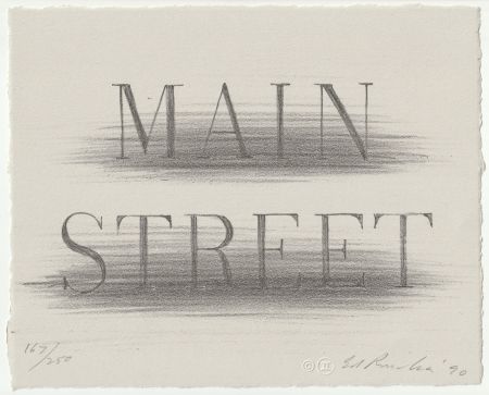 Lithographie Ruscha - Main Street