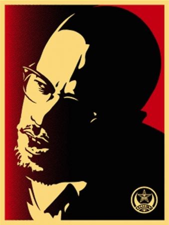 Sérigraphie Fairey - Malcolm X Red