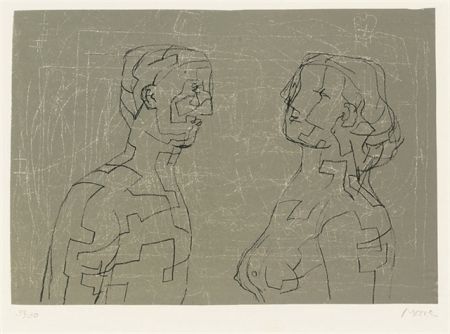 Lithographie Moore - Man and woman
