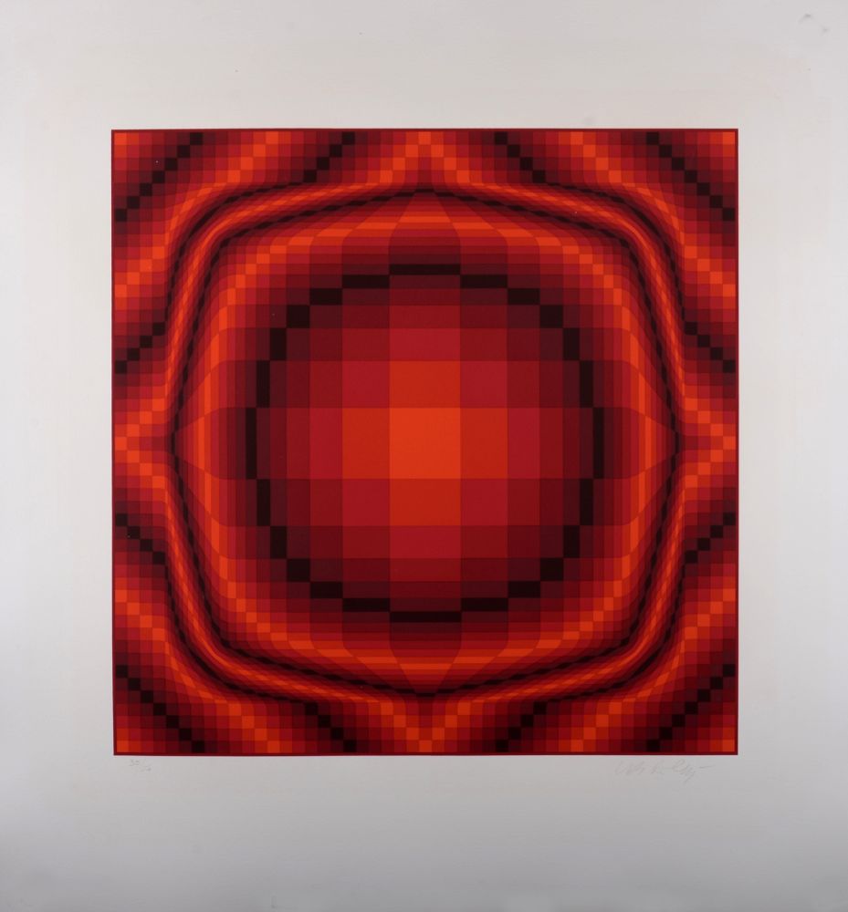 Sérigraphie Vasarely - Mantra Rouge, c.1977 - Hand-signed & numbered!