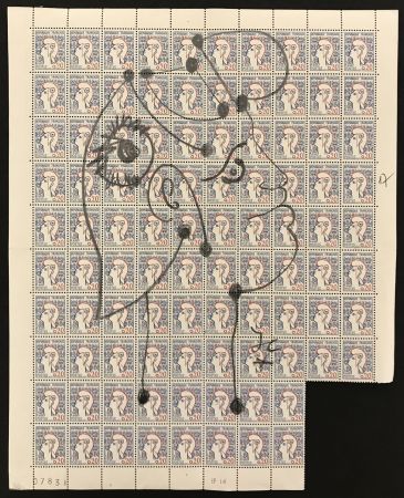 Aucune Technique Cocteau - Marianne sur une planche de 96 timbres de la Marianne de Cocteau (Marianne on a plate of 96 stamps of Marianne de Cocteau)