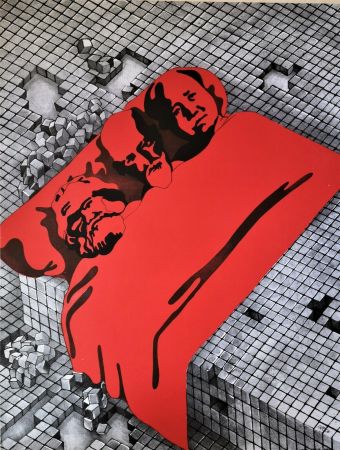 Lithographie Cueco - Marx, Freud, Mao