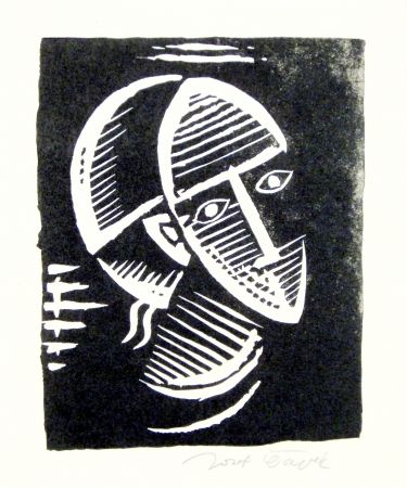 Linogravure Capek - Maske (Mask)