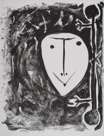 Lithographie Picasso - Masque de Cendre #4, 1949