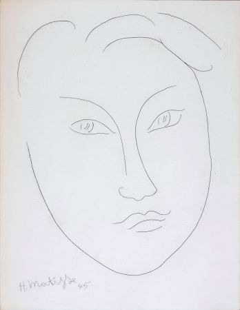 Eau-Forte Matisse - Masque de jeune garçon, 1946