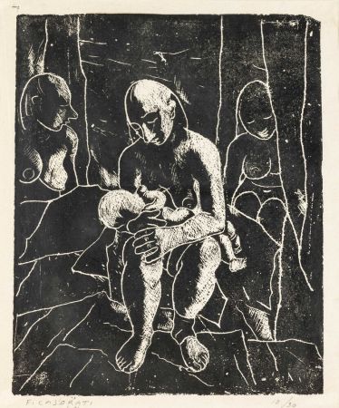 Gravure Casorati - Maternità (Le prigioniere)