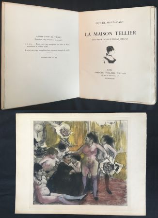 Livre Illustré Degas - Maupassant : LA MAISON TELLIER. Illustrations gravées d'Edgar Degas (1934).