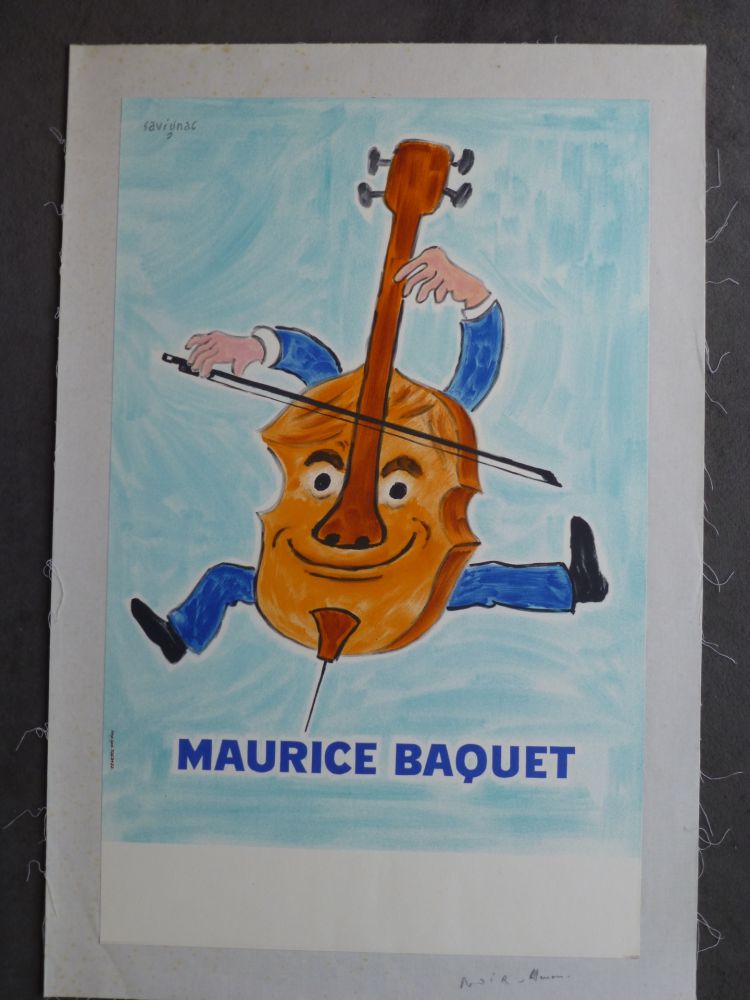 Affiche Savignac - Maurice Baquet violonceliste 