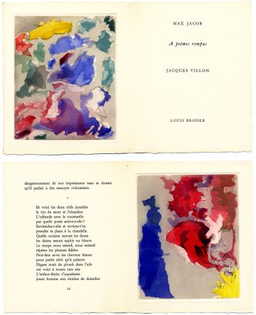 Livre Illustré Villon - Max Jacob : À POÈMES ROMPUS. 5 gravures originales en couleurs (1960) 