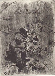 Eau-Forte Chagall - Maxime Teliatnikov, Savetier