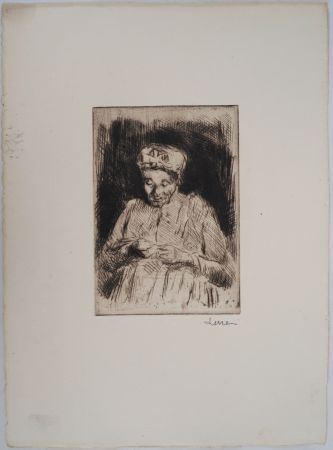 Pointe-Sèche Luce - Maximilien LUCE - La Dentelière Vers 1895 - Gravure originale signée