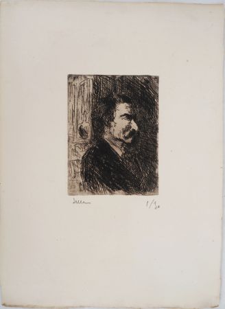 Pointe-Sèche Luce - Maximilien LUCE - L'Apothicaire Vers 1895 - Gravure originale signée