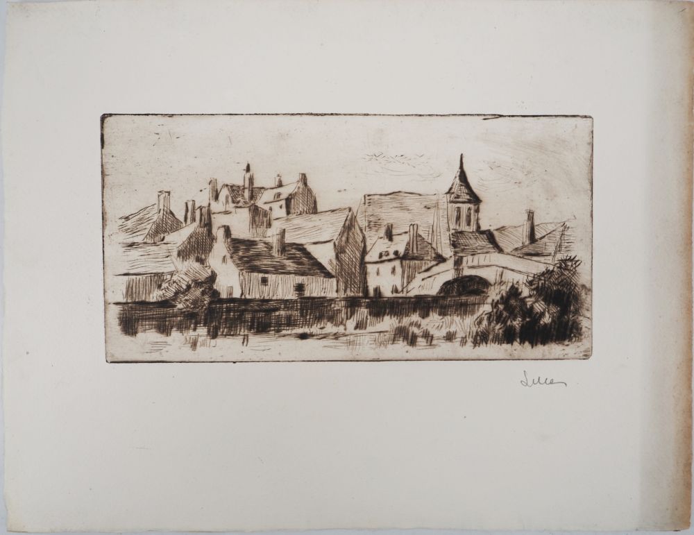 Pointe-Sèche Luce - Maximilien LUCE - Vie à la campagne (Bessy-sur-Cure) Vers 1900 - Gravure originale signée