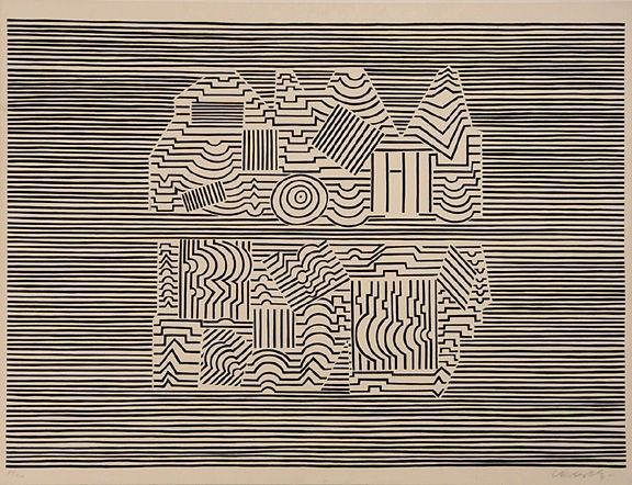 Sérigraphie Vasarely - Meandre