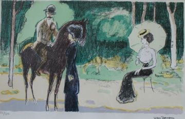 Lithographie Van Dongen - Meeting in the woods