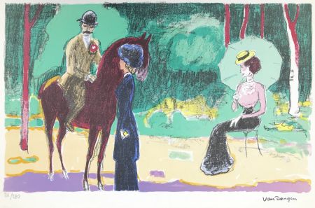 Lithographie Van Dongen - Meeting in the woods