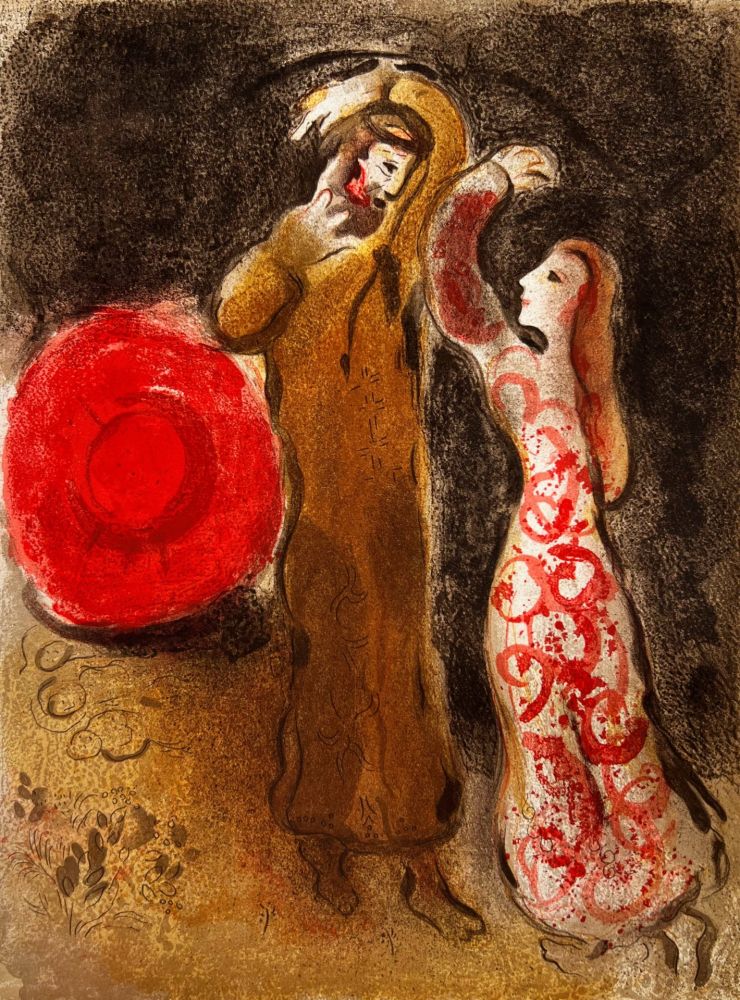 Lithographie Chagall - Meeting of Ruth and Boaz