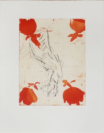 Eau-Forte Baselitz - Melancholie, Vier Rosen