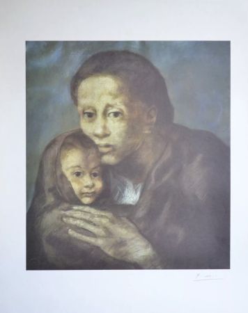 Lithographie Picasso - Mere Et Enfant Au Fichu (Barcelona Suite)