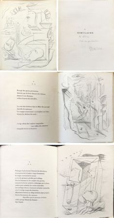 Livre Illustré Masson - Michel Leiris : SIMULACRE. 7 lithographies originales. Ex. dédicacé (1925)