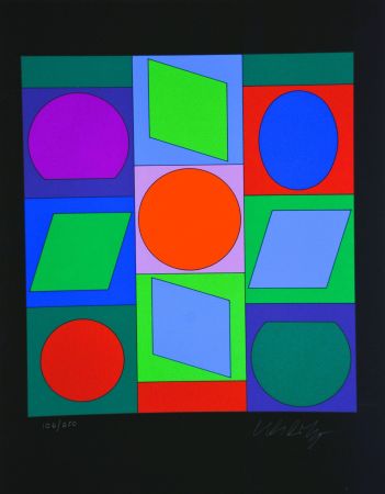 Sérigraphie Vasarely - Microcosmos 