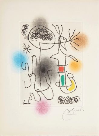 Aquatinte Miró - Midi Le Trèfle Blanc