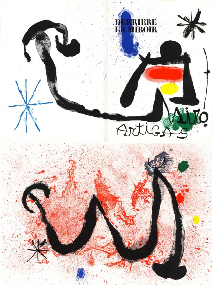 Lithographie Miró - MIRO - ARTIGAS, Terres de grand feu. Derrière le Miroir n° 139-140. Juin-Juillet 1963.