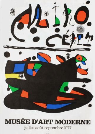 Affiche Miró - MIRO - CÉRET. Musée d'Art Moderne 1977. Affiche originale.