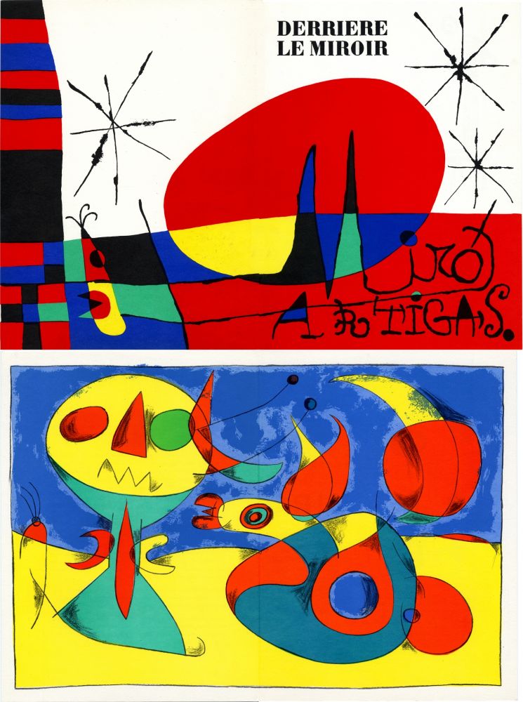 Lithographie Miró - MIRO ARTIGAS: Terres de grand feu. DERRIÈRE LE MIROIR N°87-88-89. 1956.