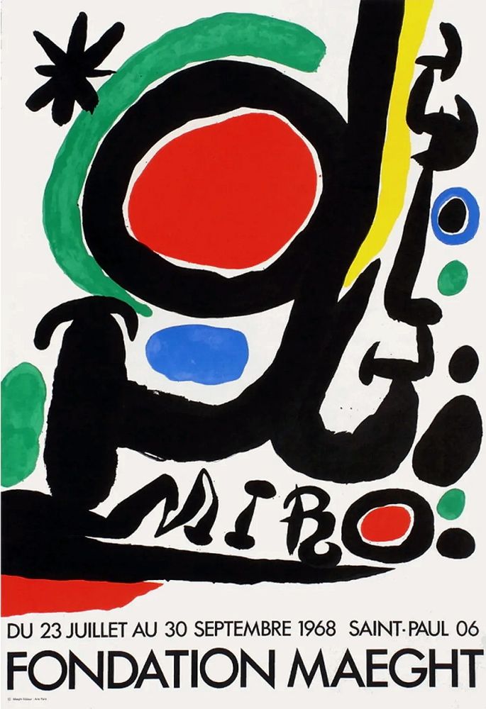Affiche Miró - MIRO À LA FONDATION MAEGHT. Exposition de l'été 1968.