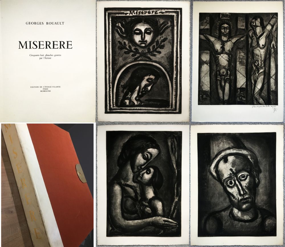 Livre Illustré Rouault - MISERERE. 58 gravures. La suite complète des 58 gravures. Éditions de l’étoile filante, 1948