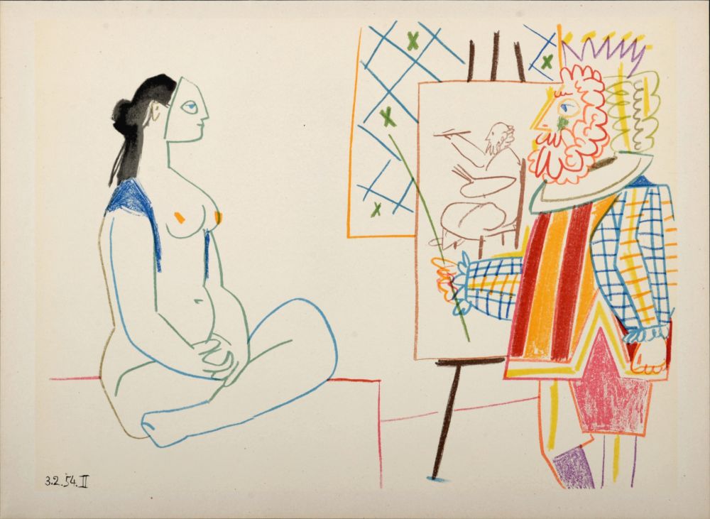 Lithographie Picasso - Model & King, 1954