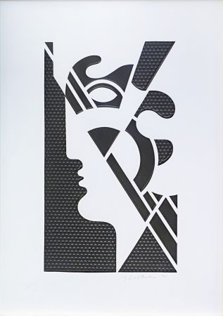 Sérigraphie Lichtenstein - Modern Head #5