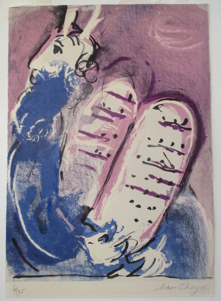 Lithographie Chagall -  Moise, Moses