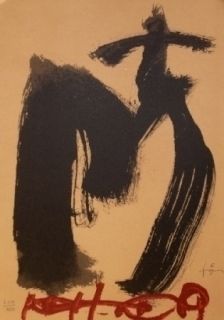 Lithographie Tàpies - M.Ojos y cruz