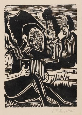 Gravure Sur Bois Kirchner - Mondnacht