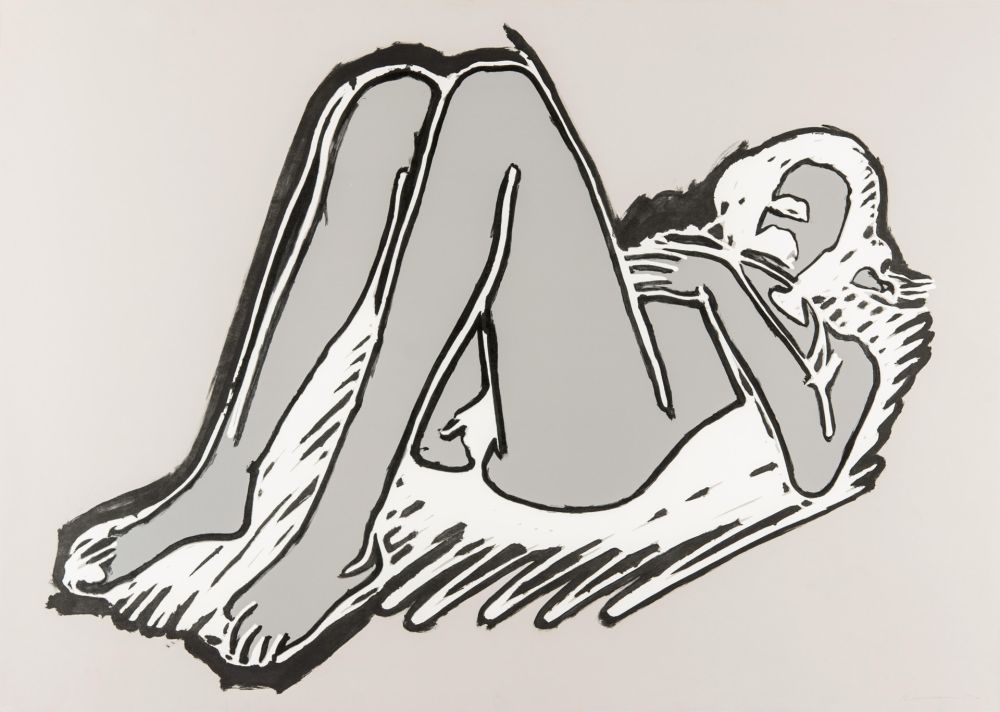 Lithographie Wesselmann - Monica Lying on Her Back, Knees Up