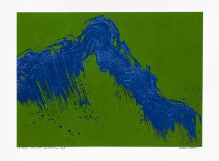 Sérigraphie Verdier - Montagne Sainte-Victoire, des Venturiers au Cengle un jour d'été (vert)