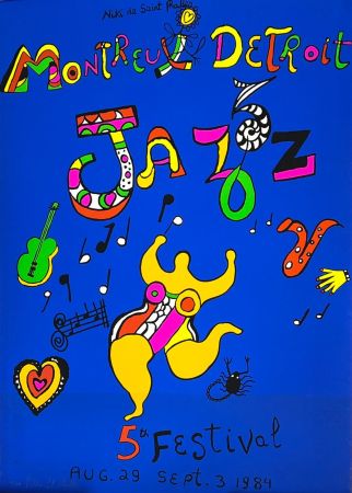 Sérigraphie De Saint Phalle - Montreux Detroit Jazz 5th Festival (Nana jaune) 