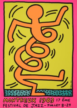 Sérigraphie Haring - Montreux Jazz Festival (#A), 1983 - Very large!