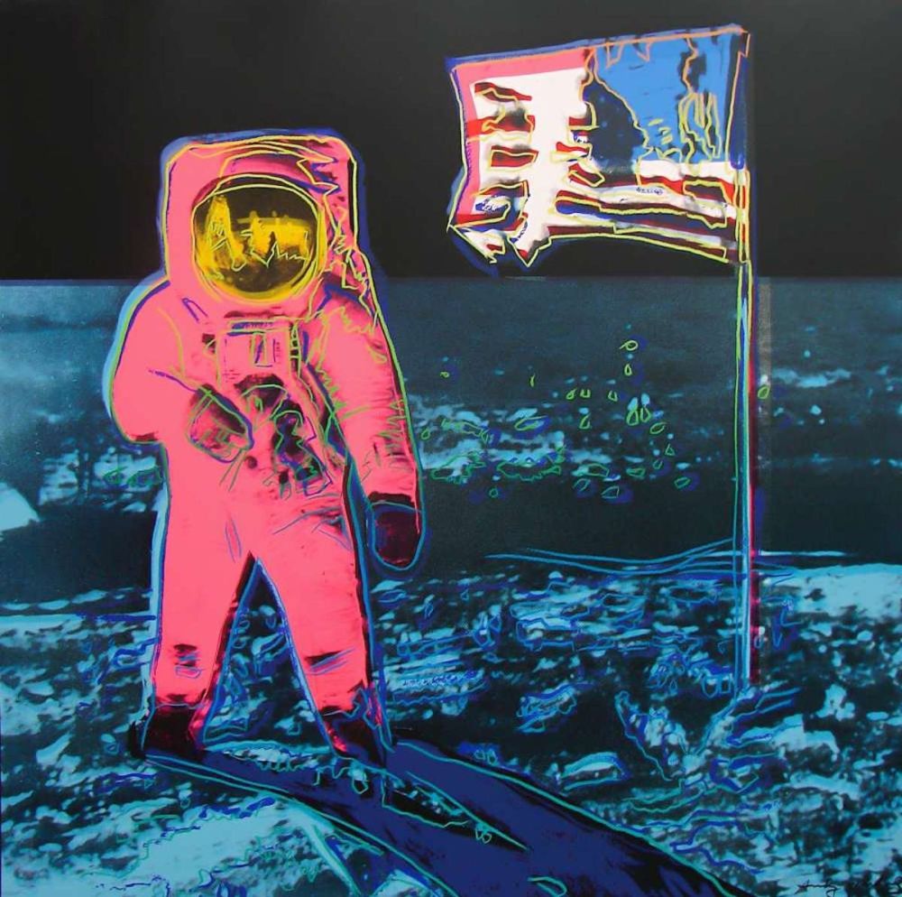 Sérigraphie Warhol - Moonwalk, Blue and Pink (FS II.405)