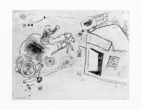 Eau-Forte Chagall - Mort de Mets-les-pieds-dans-le-plat