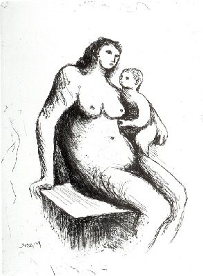 Gravure Moore - Mother and Child V