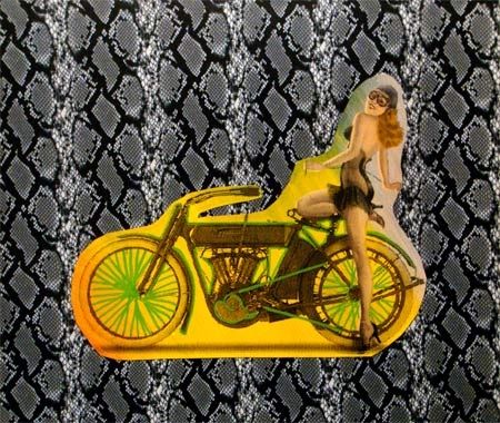 Sérigraphie Kaufman - Motorbike on Snakeskin