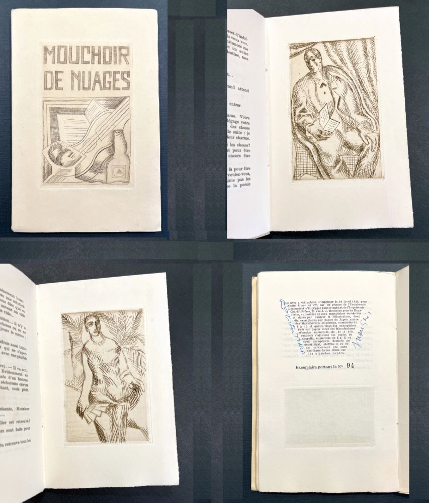 Livre Illustré Gris  - MOUCHOIR DE NUAGES. Avec 9 eaux-fortes originales de Juan Gris (1925)