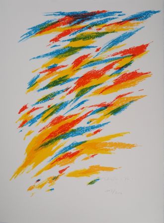 Lithographie Dorazio - Mouvement coloré