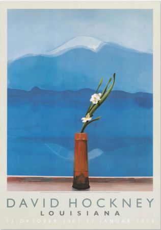 Affiche Hockney - Mt. Fuji and flowers