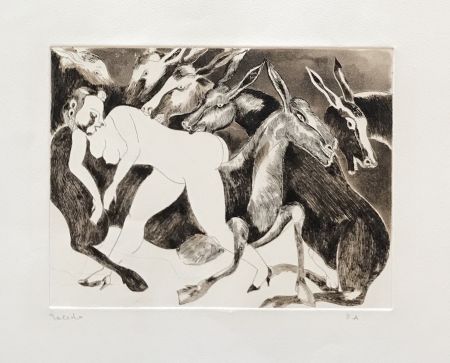 Gravure Toledo - Mulas y Mujer (Mules and Woman)