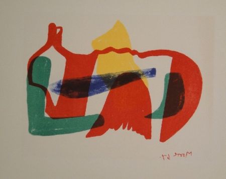 Lithographie Moore - Multicoloured Reclining Figure