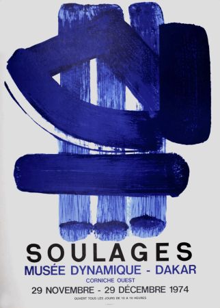Lithographie Soulages - Musée Dynamique-Dakar, 1974 - Mourlot edition